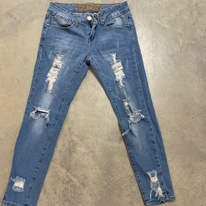Women V.I.P brand ripped jeans size 3/4